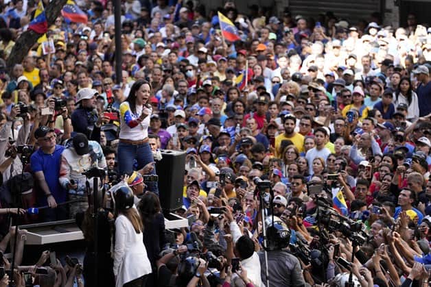 María Corina Machado lidera protesta en Caracas contra Maduro María Corina Machado lidera protesta en Caracas contra Maduro