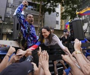 María Corina Machado lidera protesta en Caracas contra Maduro María Corina Machado lidera protesta en Caracas contra Maduro
